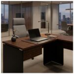 Móveis para Escritório Mesa para Escritório em "L" (Mesa 1,70m + Mesa Auxiliar) - Sem gavetas - Louro / Preto - 23478