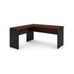 Móveis para Escritório Mesa para Escritório em "L" (Mesa 1,35m + Mesa Auxiliar) - Sem Gavetas - Louro / Preto - 25422