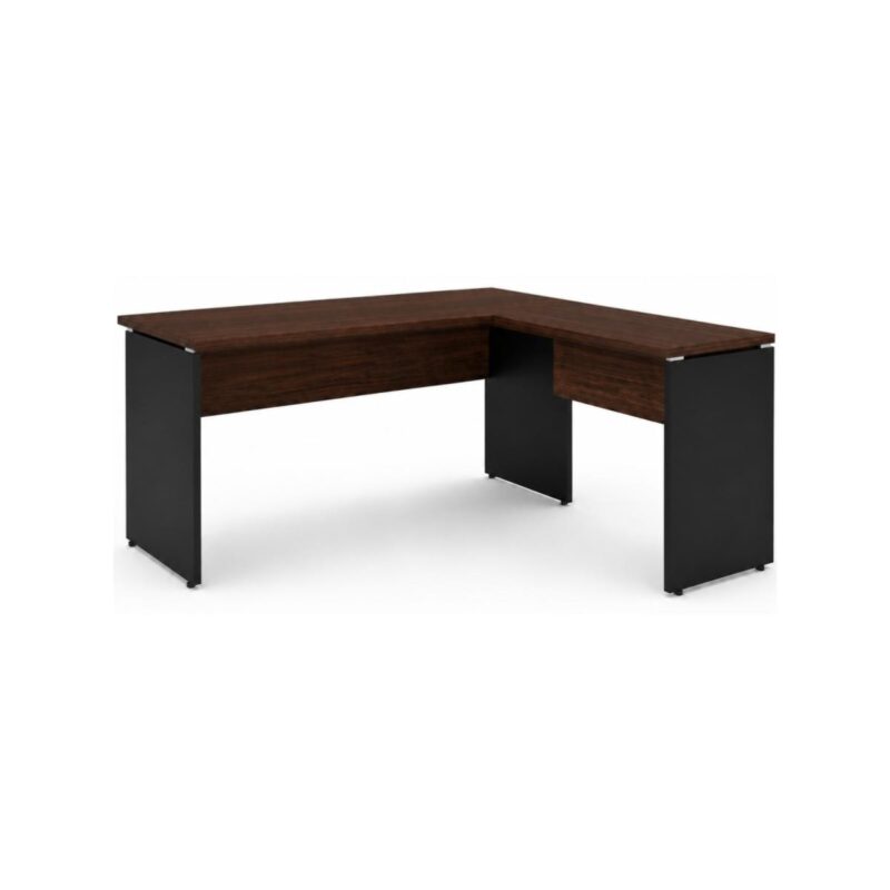 Móveis para Escritório Mesa para Escritório em "L" (Mesa 1,35m + Mesa Auxiliar) - Sem Gavetas - Louro / Preto - 25422