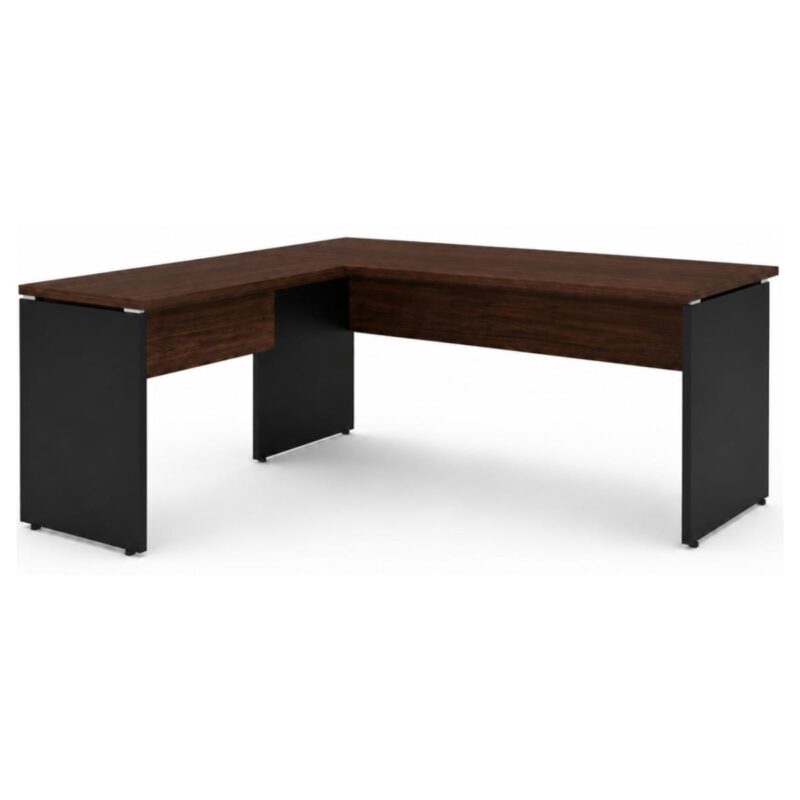 Móveis para Escritório Mesa para Escritório em "L" (Mesa 1,70m + Mesa Auxiliar) - Sem gavetas - Louro / Preto - 23478