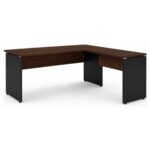 Móveis para Escritório Mesa para Escritório em "L" (Mesa 1,70m + Mesa Auxiliar) - Sem gavetas - Louro / Preto - 23478