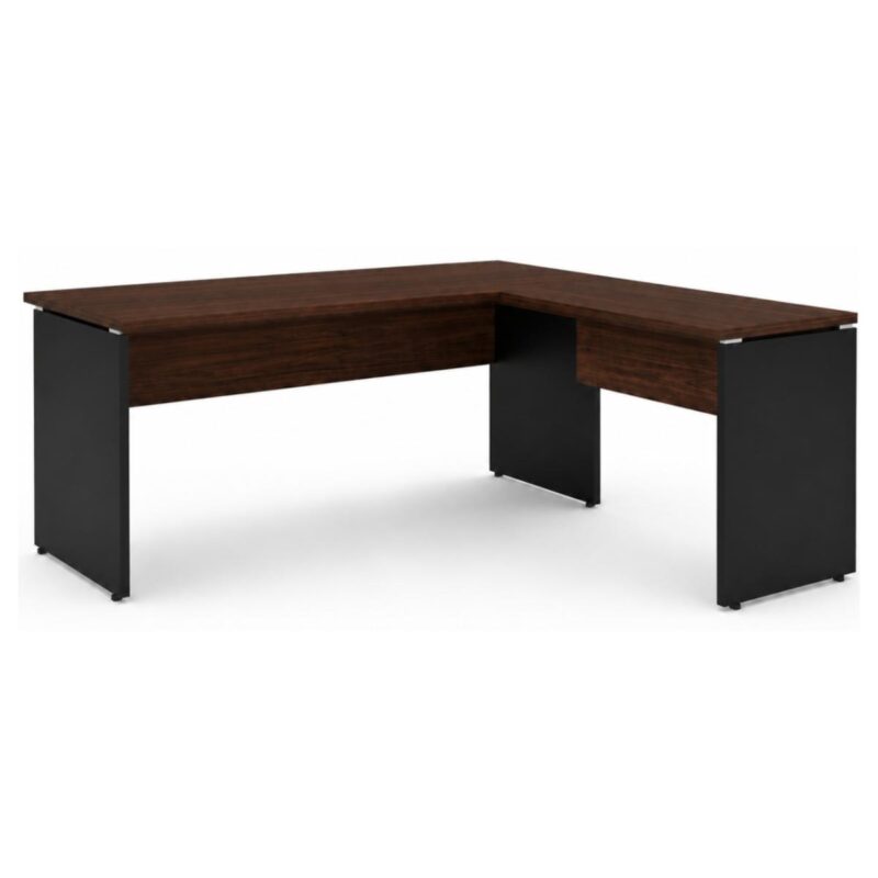 Móveis para Escritório Mesa para Escritório em "L" (Mesa 1,70m + Mesa Auxiliar) - Sem gavetas - Louro / Preto - 23478