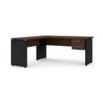 Móveis para Escritório Mesa para Escritório em "L" (Mesa 1,50m + Mesa Auxiliar) - Com Gavetas - Louro / Preto - 23477