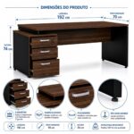 Móveis para Escritório Mesa de Escritório Diretor com 3 Gavetas 192x70cm