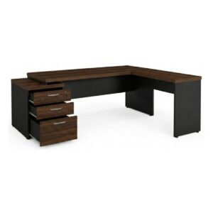 Mesa de Escritório em L 192cm com Nichos Organizadores