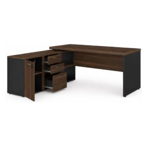 Mesa para Escritório 190cm com Gaveteiro e Armário