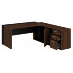Móveis para Escritório Mesa para Escritório com Gaveteiro, Armário e Chave 182x180cm