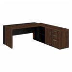 Móveis para Escritório Mesa para Escritório com Gaveteiro, Armário e Chave 182x180cm