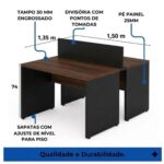 Móveis para Escritório Mesa Plataforma Dupla para Escritório 1,50 m