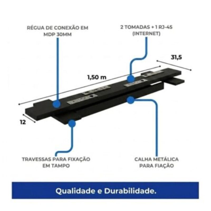 Móveis para Escritório Mesa Plataforma Dupla para Escritório 1,50 m
