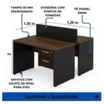 Móveis para Escritório Mesa Escritório com Gaveteiro Chave e Tomadas