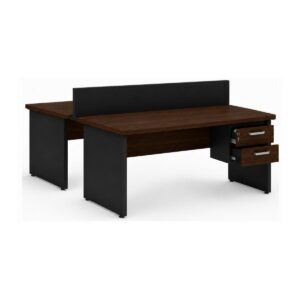 Mesa Dupla Escritório 150mm com Gaveteiro e Chave