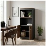 Móveis para Escritório Armário Alto SEMI-ABERTO com 02 Portas - 1,60x0,80x0,45m - WORKSTART - MARSALA / PRETO - 51014