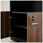 Móveis para Escritório Armário Alto SEMI-ABERTO com 02 Portas - 1,60x0,80x0,45m - WORKSTART - MARSALA / PRETO - 51014