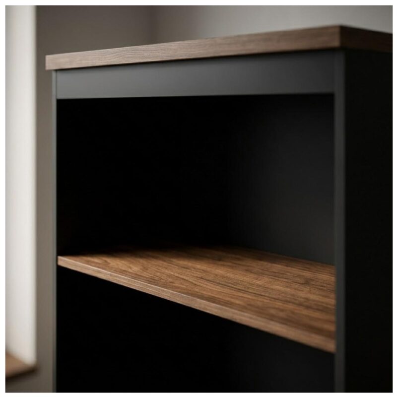 Móveis para Escritório Armário Alto SEMI-ABERTO com 02 Portas - 1,60x0,80x0,45m - WORKSTART - MARSALA / PRETO - 51014