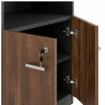Móveis para Escritório Armário Alto SEMI-ABERTO com 02 Portas - 1,60x0,80x0,45m - WORKSTART - MARSALA / PRETO - 51014
