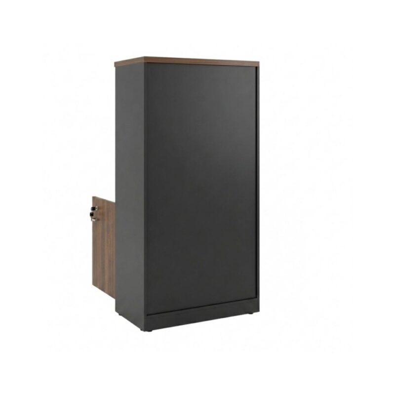 Móveis para Escritório Armário Alto SEMI-ABERTO com 02 Portas - 1,60x0,80x0,45m - WORKSTART - MARSALA / PRETO - 51014