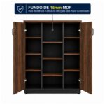 Móveis para Escritório Armário Escritório 2 Portas com Chave e Nicho Central