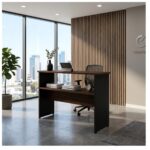 Móveis para Escritório Aparador de Madeira 1,20x0,80x0,35cm - Louro / Preto - 21437