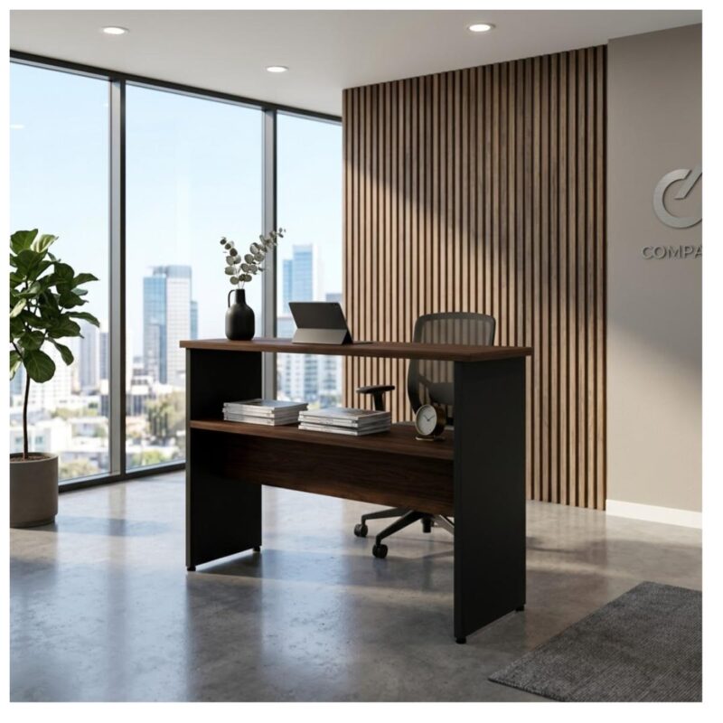 Móveis para Escritório Aparador de Madeira 1,20x0,80x0,35cm - Louro / Preto - 21437