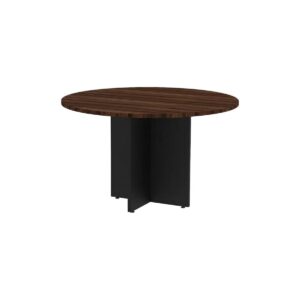 Mesa de Reunião Redonda -1,10x1,10x0,74m - Louro / Preto - 51011
