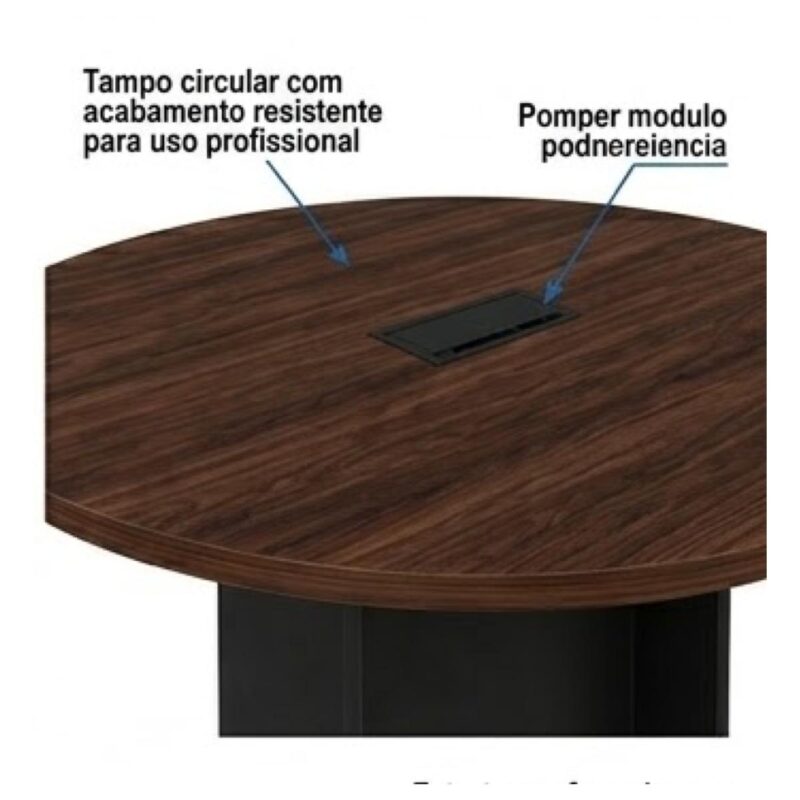 Móveis para Escritório Mesa Redonda de Reunião 110cm MDP para Escritório