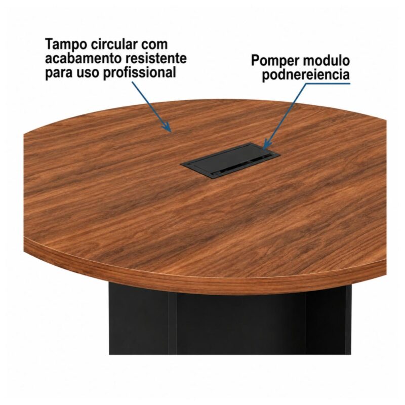 Móveis para Escritório Mesa Redonda de Reunião 110cm MDP para Escritório
