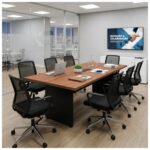 Móveis para Escritório Mesa de Reunião 200x90 Tampo 40mm para Escritório