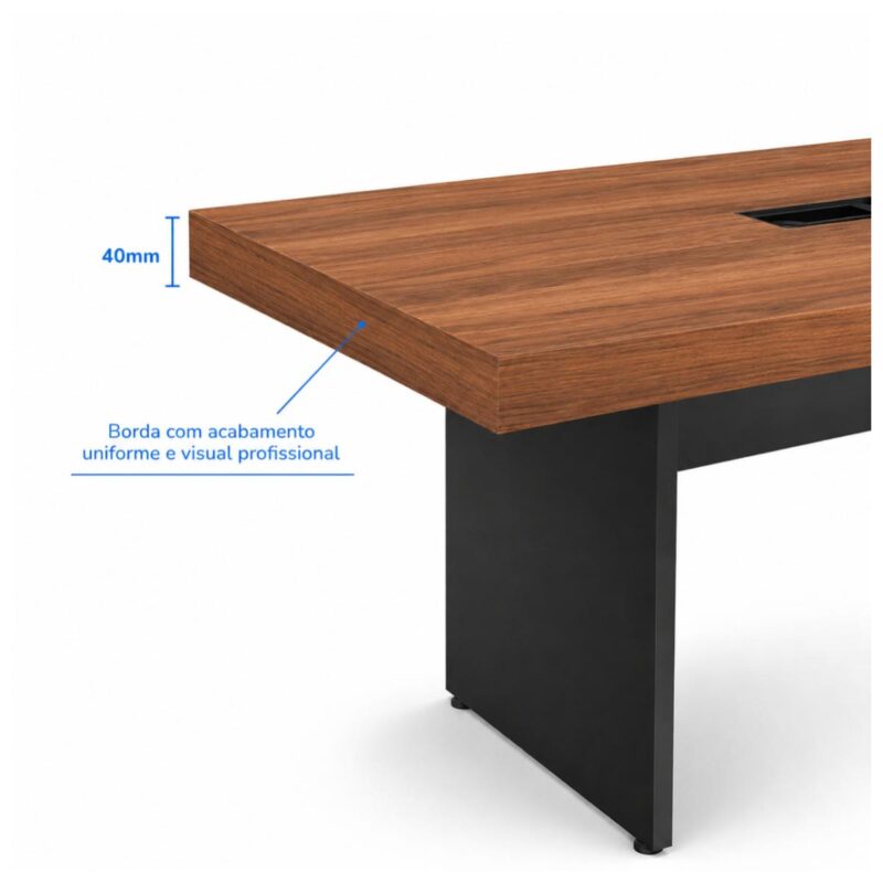 Móveis para Escritório Mesa de Reunião 200x90 Tampo 40mm para Escritório