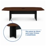 Móveis para Escritório Mesa de Reunião 320 cm com Caixa de Tomadas
