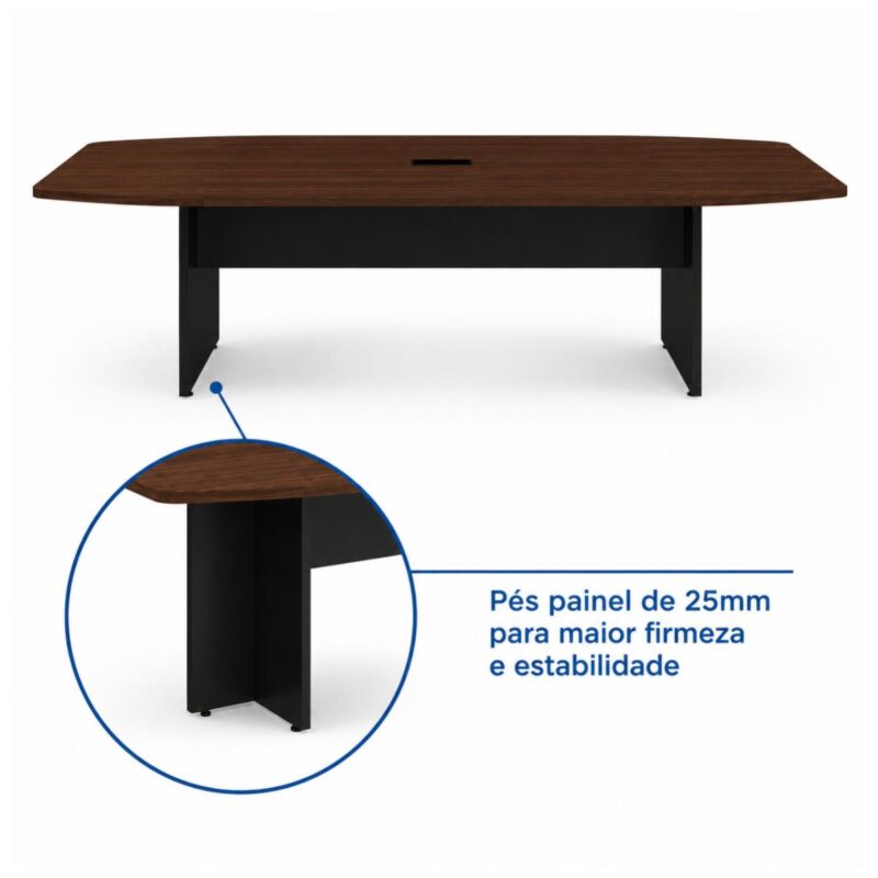 Móveis para Escritório Mesa de Reunião 240 cm com Caixa de Tomadas