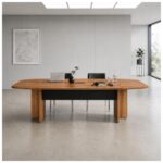 Móveis para Escritório Mesa de Reunião Diretoria  BOTE - 2,40x1,20m - Sevilha / Preto - 22015
