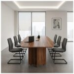 Móveis para Escritório Mesa de Reunião Diretoria BOTE - 3,20x1,20m - Sevilha / Preto - 22017