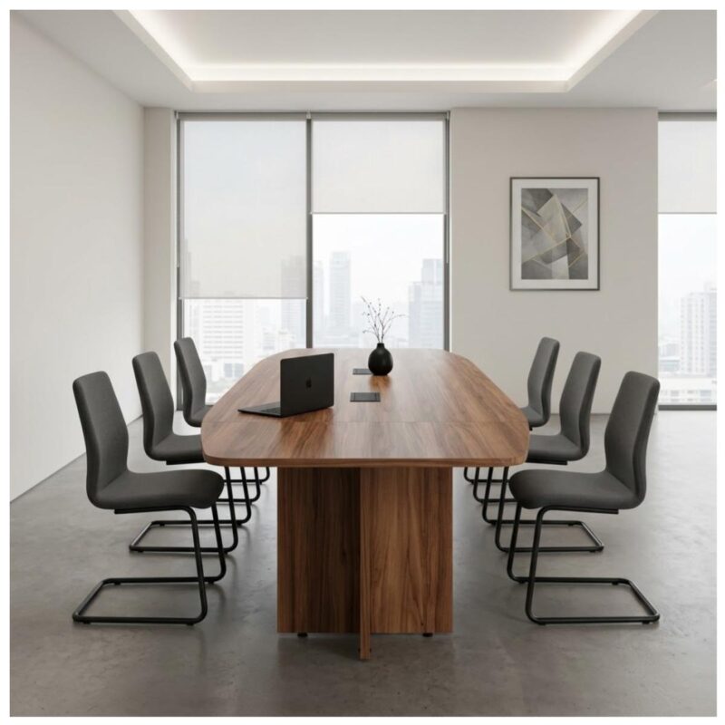 Móveis para Escritório Mesa de Reunião Diretoria BOTE - 3,20x1,20m - Sevilha / Preto - 22017