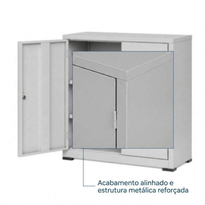Armário de Aço PA-100 com 2 Prateleiras 100 cm