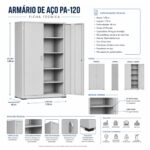 Armário de Aço PA-120 Chapa 22 com 4 Prateleiras