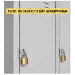 Roupeiro de Aço 8 Portas com Pitão para Cadeado