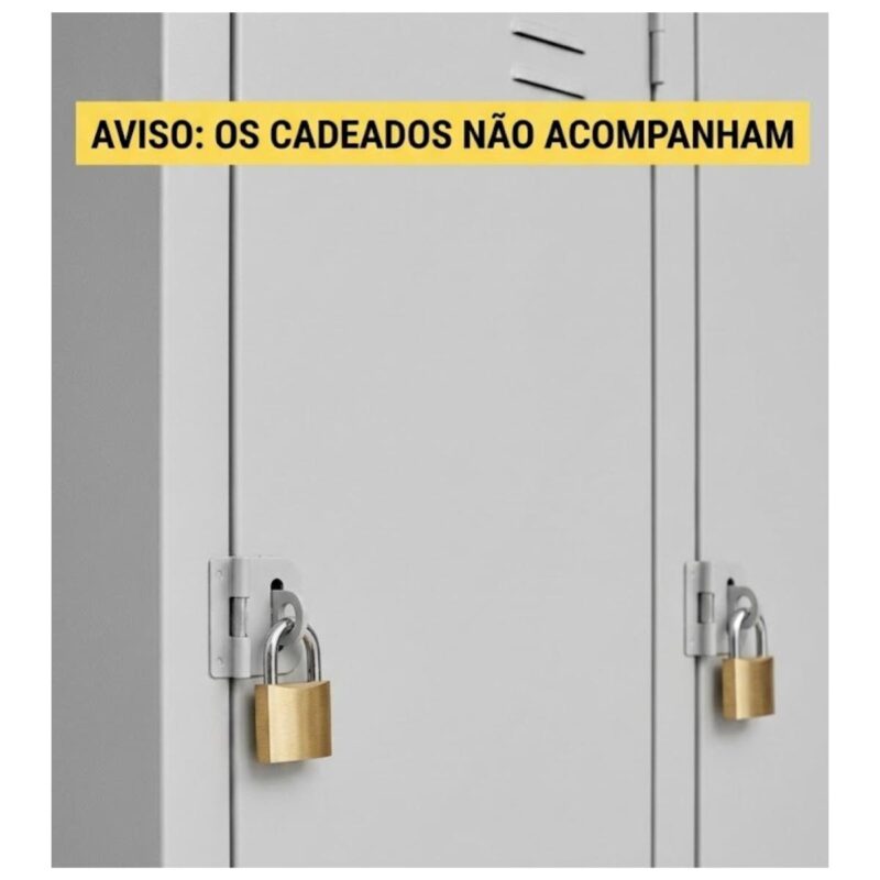 Roupeiro de Aço 4 Portas com Pitão para Cadeado