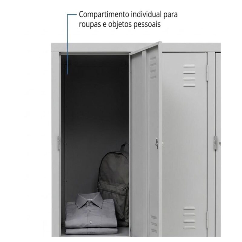 Roupeiro de Aço 8 Portas Grandes com Pitão