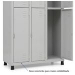 Roupeiro de Aço 8 Portas Grandes com Pitão