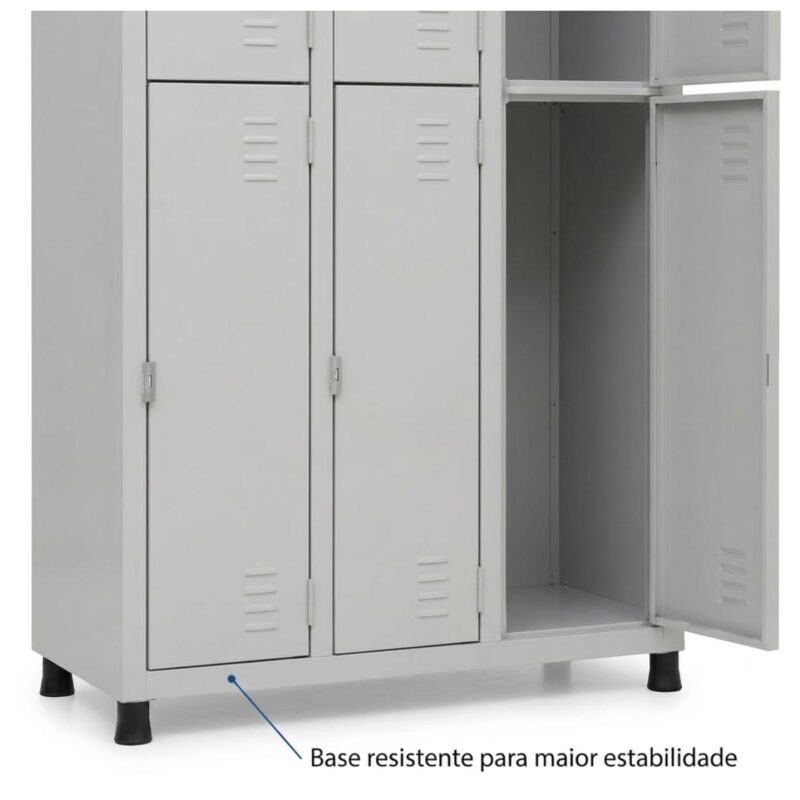 Roupeiro de Aço 8 Portas Grandes com Pitão