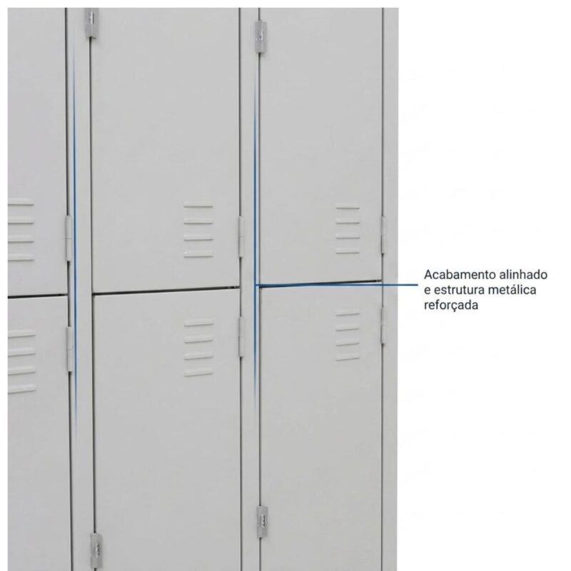 Roupeiro de Aço 8 Portas Grandes com Pitão