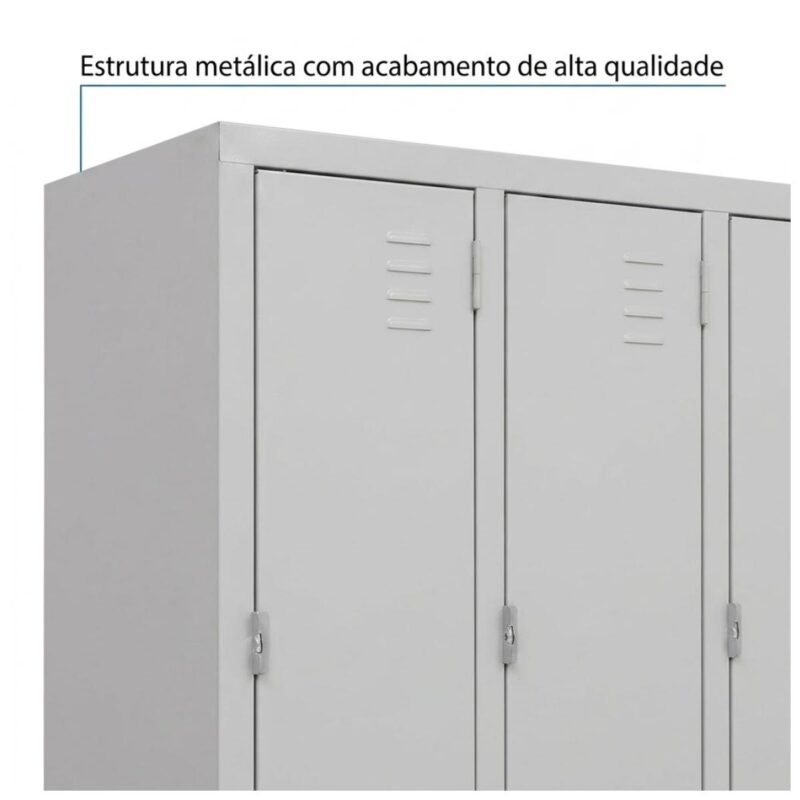 Roupeiro de Aço 8 Portas Grandes com Pitão