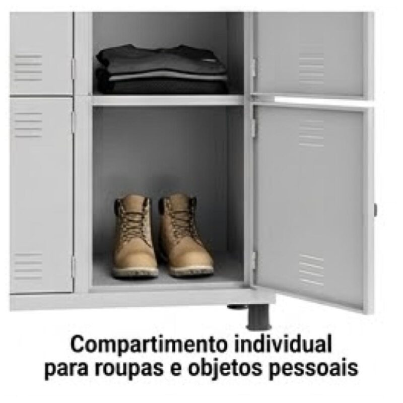 Roupeiro de Aço 12 Portas com Pitão para Cadeado