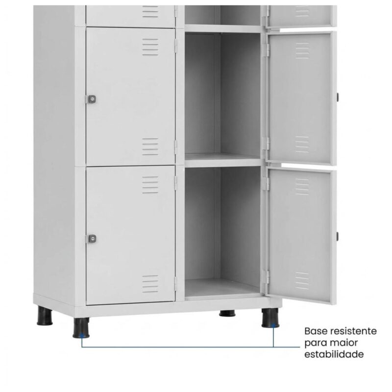 Roupeiro de Aço 8 Portas com Pitão para Cadeado