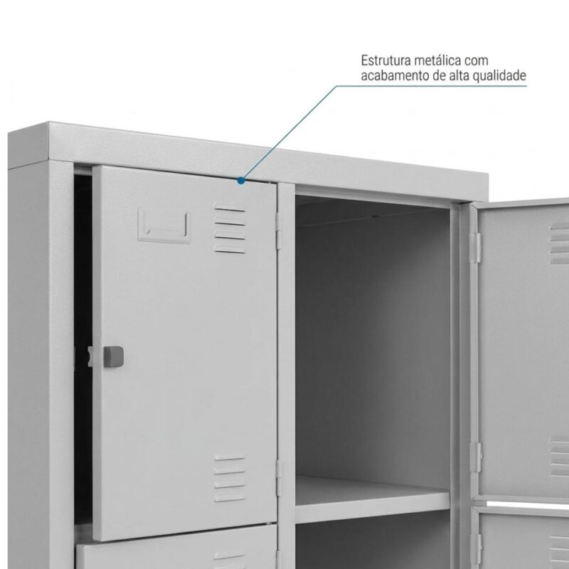 Roupeiro de Aço 8 Portas com Pitão para Cadeado