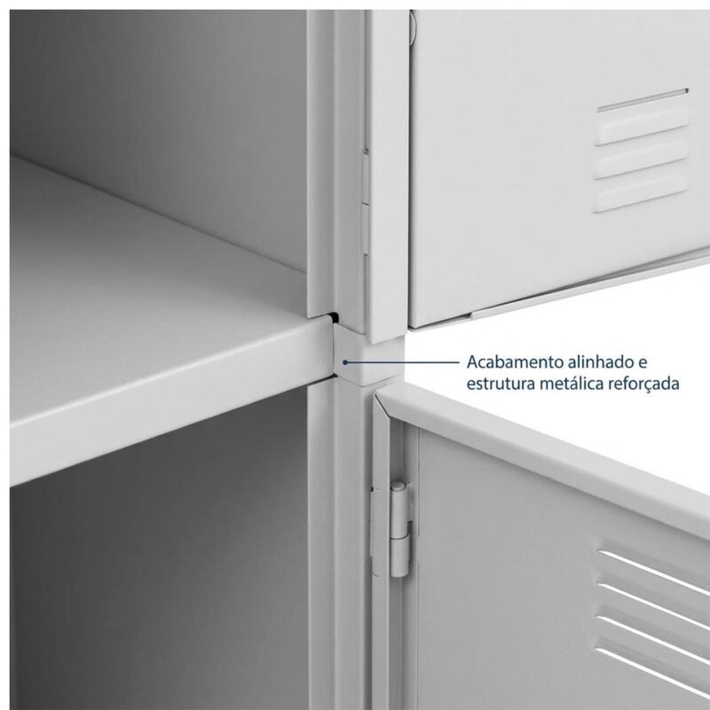 Roupeiro de Aço 8 Portas com Pitão para Cadeado