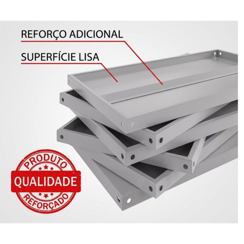 Estante de Aço 1,98x0,92x0,40 m com 6 Prateleiras Reguláveis 35Kg