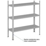 Estante de Aço 1,98x0,92x0,30 m com 6 Prateleiras Reguláveis 50Kg