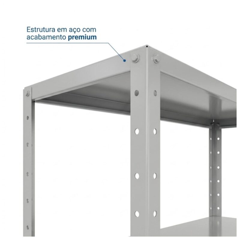 Móveis de Aço para Escritório Estante de Aço 1,98x0,92x0,59m com 6 Prateleiras Reguláveis 50kg